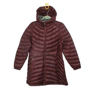 LL Bean Ultralight 850 Down Hooded Coat Three Quarter Length Dark Size M Pet